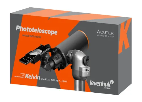 a fényképen:  Levenhuk Kelvin MAK90 AZ GOTO Wi-Fi fototeleszkóp,  9