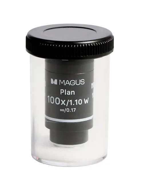 a képen:  MAGUS 100PL60 W 100х/1,10 ∞/0,17 H 60 mm objektív,  5