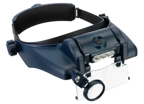 a fényképen:  Levenhuk Discovery Crafts DHR 10 fejre rögzíthető, tölthető nagyító,  5