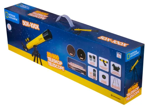 a fényképen:  Bresser National Geographic 50/600 AZ teleszkóp tartóval,  11