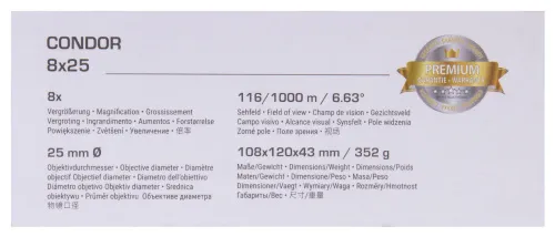 a fotón:  Bresser Condor UR 8x25 kétszemes távcső,  16