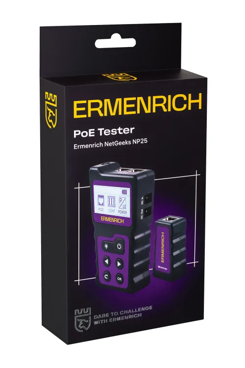 a fényképen:  Ermenrich NetGeeks NP25 PoE tesztelő,  11