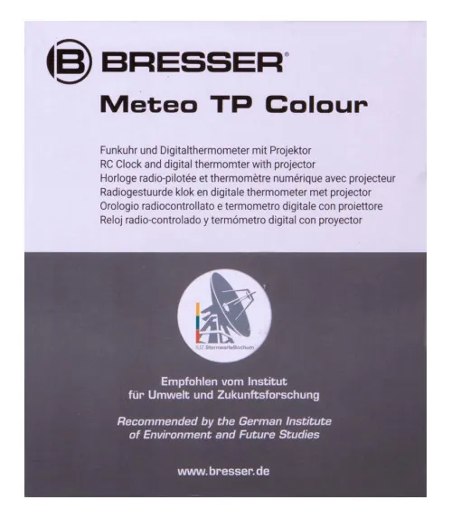 a fényképen:  Bresser színes kijelzős kivetítős óra, fekete,  14