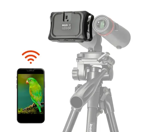 a képen:  Levenhuk Kelvin WFP25 Wi-Fi fotó-okulár,  2