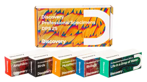 a képen:  Levenhuk Discovery Prof DPS 5 mikropreparátum mintakészlet. „Élet egy csepp vízben”,  2