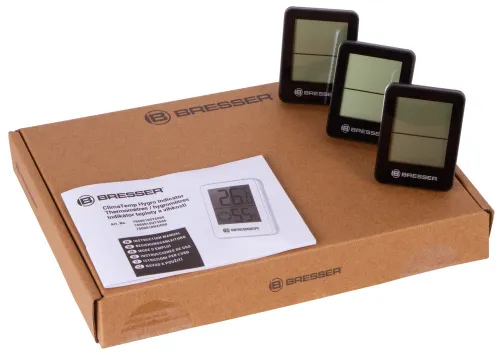 a fényképen:  Bresser Temeo higrométer 3 egységes készlet, fekete,  6