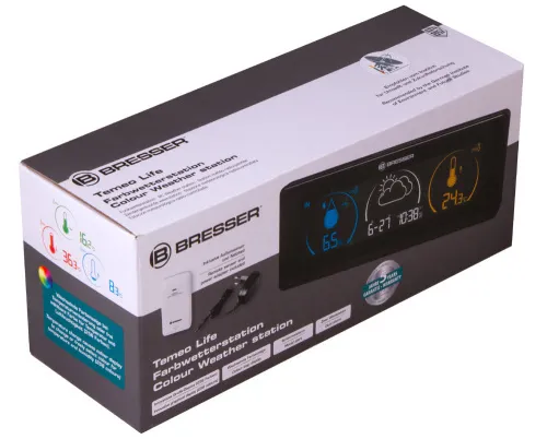 a képen:  Bresser Temeo Life színes kijelzős időjárás állomás, fekete,  9