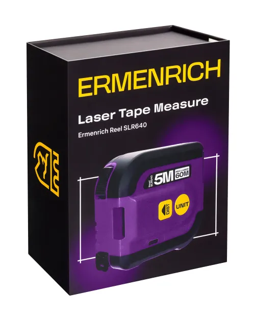 a képen:  Ermenrich Reel SLR640 lézeres mérőszalag,  7