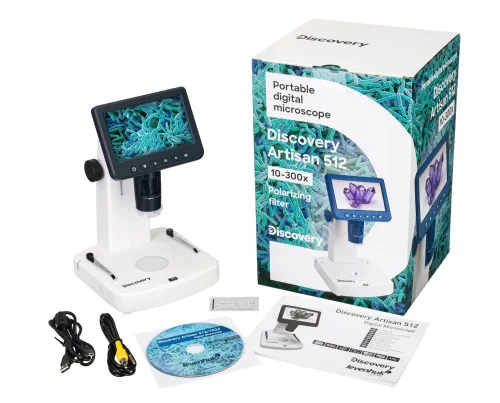 a fényképen:  Levenhuk Discovery Artisan 512 digitális mikroszkóp,  2