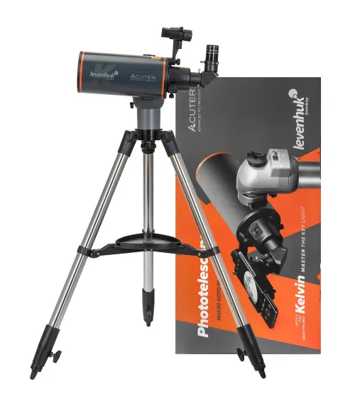a fényképen:  Levenhuk Kelvin MAK90 AZ GOTO Wi-Fi fototeleszkóp,  2