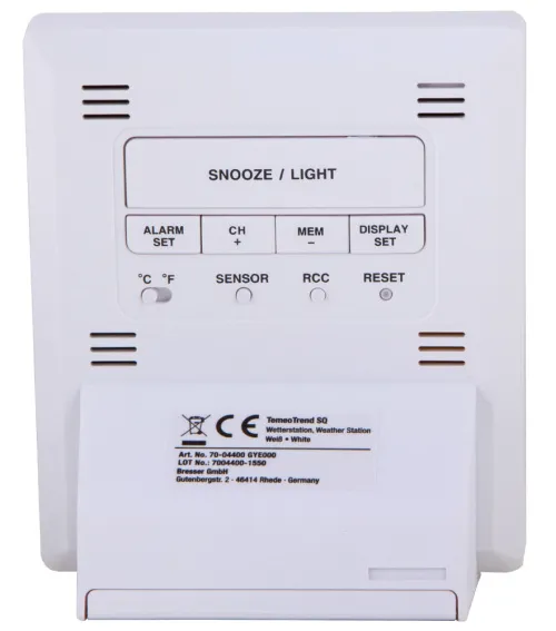 a fényképen:  Bresser TemeoTrend SQ RC időjárás állomás, fehér,  5