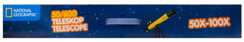 a fényképen:  Bresser National Geographic 50/600 AZ teleszkóp tartóval,  14