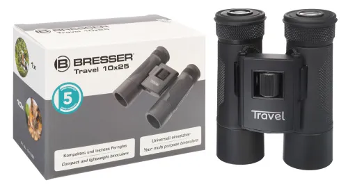 a fotón:  Bresser Travel 10x25 kétszemes távcső,  9