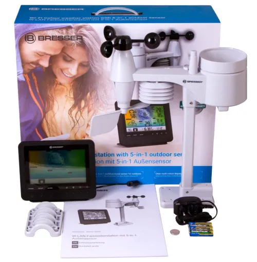 a képen:  Bresser 5 az 1-ben Wi-fi-kompatibilis színes kijelzős időjárás állomás,  2