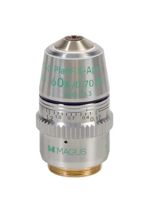 a fényképen:  MAGUS SPH360 fáziskontraszt eszköz, Plan S-Apo Ph 4х/10х/20х/40х/60х H60 mm-es objektívekből álló készlettel,  12