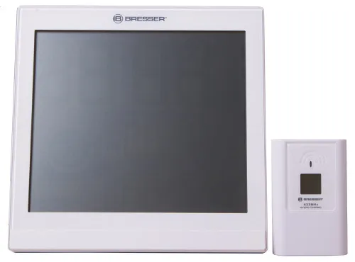 a fotón:  Bresser TemeoTrend JC LCD RC időjárás állomás (falióra), fehér,  7