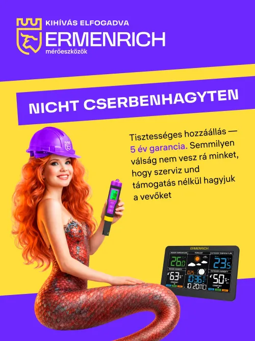 a fényképen:  Ermenrich Wett TU20 hőmérséklet- és páratartalom-mérő,  13
