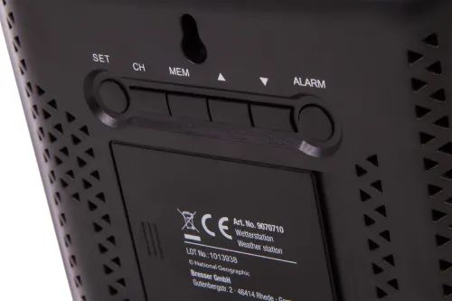 a fotón:  Bresser National Geographic VA színes időjárás állomás 3 kültéri érzékelővel,  8