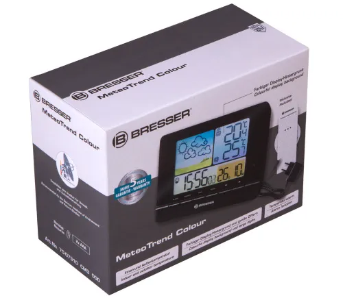 a fényképen:  Bresser MeteoTrend Colour RC időjárás-állomás, fekete,  10