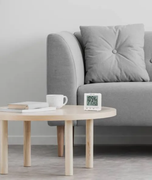 a képen:  Explore Scientific RC óra beltéri hőmérséklettel, fehér,  2