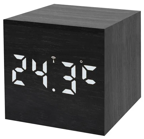 a fényképen:  Bresser MyTime WAC asztali ébresztőóra, fekete,  3