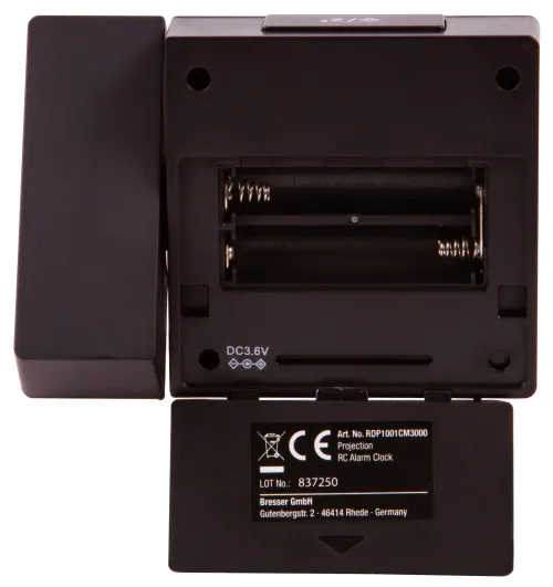 a fotón:  Explore Scientific RC digitális kivetítős óra beltéri hőmérséklettel, fekete,  13