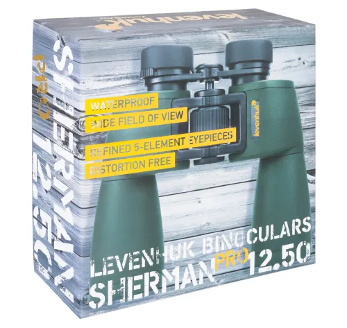 a fényképen:  Levenhuk Sherman PRO 12x50 kétszemes távcső,  10