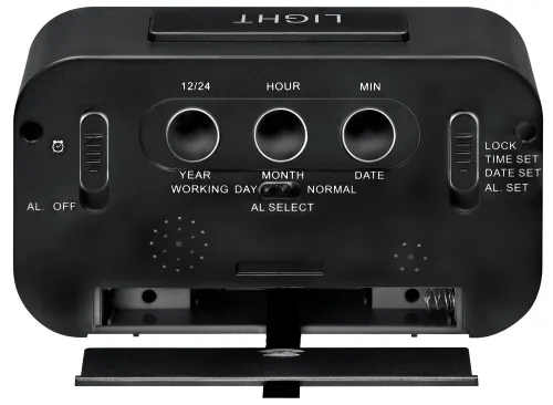 a fényképen:  Bresser MyTime Duo LCD ébresztőóra, fekete,  2