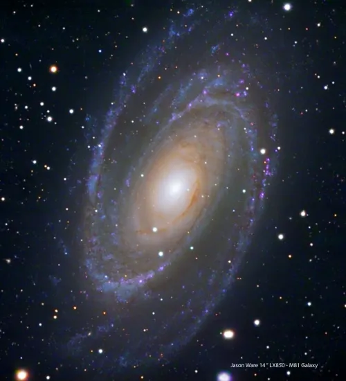 a fotón:  Meade LX850 14"-os, F/8 rekesznyílású ACF teleszkóp,  10