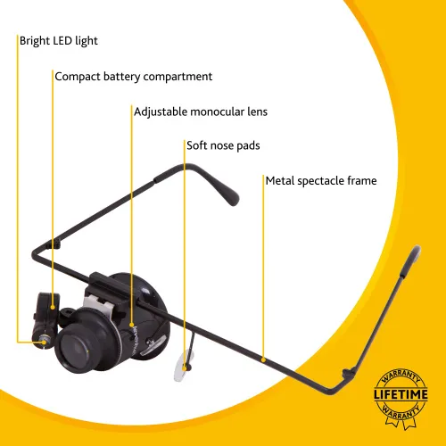 a fényképen:  Levenhuk Zeno Vizor G1 nagyítóüvegek,  10