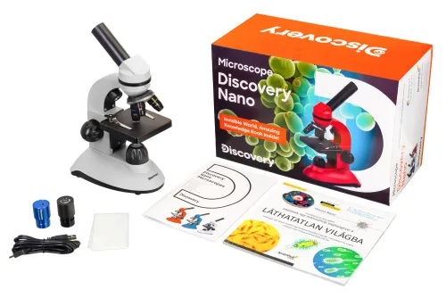 a fotón:  Levenhuk Discovery Nano Polar digitális mikroszkóp és könyv,  2