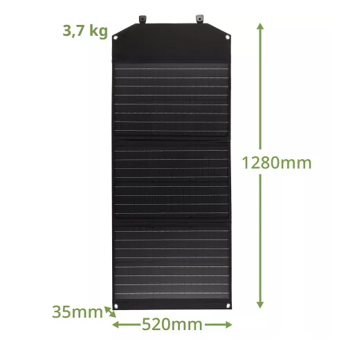 a fényképen:  Bresser 90 Wattos mobil napelemes töltő, USB-vel,  6