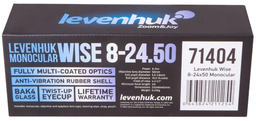 a fényképen:  Levenhuk Wise 8-24x50 egyszemes távcső,  10