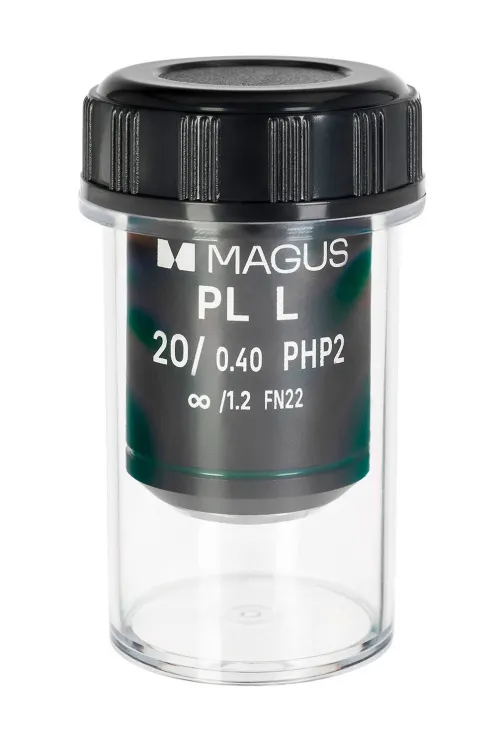 a fényképen:  MAGUS 20HP 20х/0,40 Plan L phase PHP2 ∞/1,2 SzM 8,0 mm objektív,  2