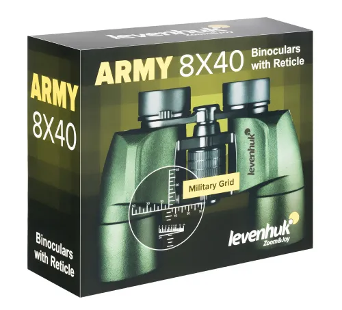 a fényképen:  Levenhuk Army 8x40 kétszemes távcső irányzékkal,  14