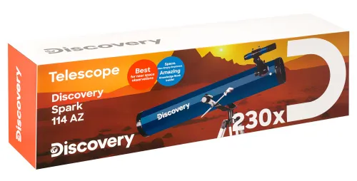 a fényképen:  Levenhuk Discovery Spark 114 AZ teleszkóp könyvvel,  15