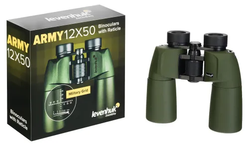 a fényképen:  Levenhuk Army 12x50 kétszemes távcső irányzékkal,  6