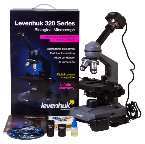 a fényképen:  Levenhuk D320L PLUS 3.1M digitális monokuláris mikroszkóp,  2