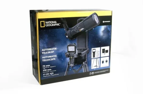 a fényképen:  Bresser National Geographic 70/350 70 mm-es GOTO refraktoros teleszkóp,  3