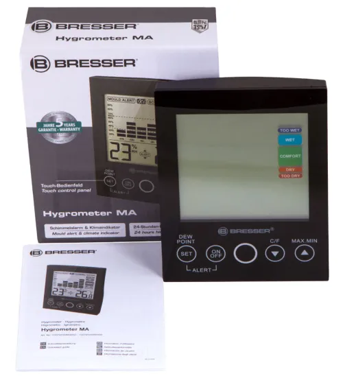 a fotón:  Bresser penészedés-riasztó higrométer, fekete,  2