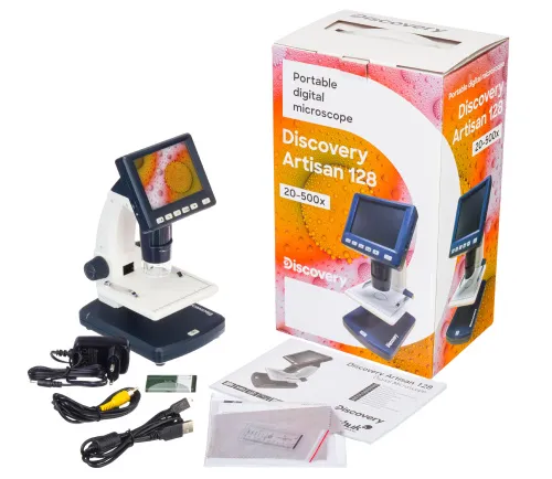 a fényképen:  Levenhuk Discovery Artisan 128 digitális mikroszkóp,  2