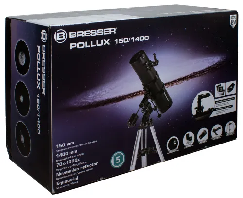 a fotón:  Bresser Pollux 150/1400 EQ3 teleszkóp,  9