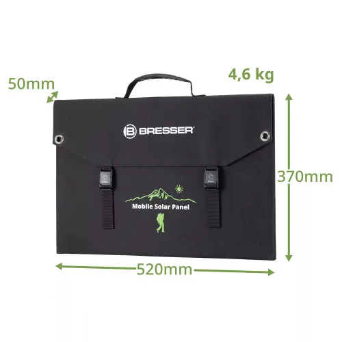 a fényképen:  Bresser 120 Wattos mobil napelemes töltő, USB-vel,  6