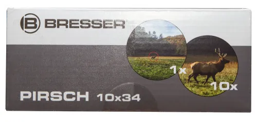 a fényképen:  Bresser Pirsch 10x34 kétszemes távcső,  15