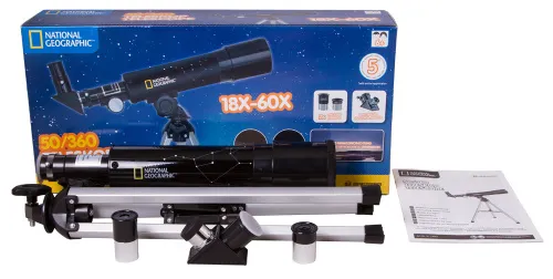 a fényképen:  Bresser National Geographic 50/360 AZ teleszkóp,  7