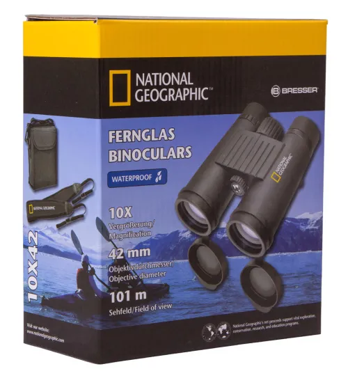 a képen:  Bresser National Geographic 10x42 WP kétszemes távcső,  8