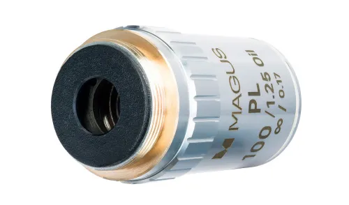 a képen:  MAGUS SF100 OIL 100х/1,25 Plan Pol ∞/0,17 objektív,  4