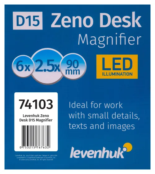 a fényképen:  Levenhuk Zeno Desk D15 nagyító,  12