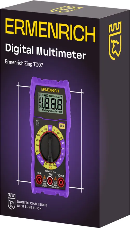 a fényképen:  Ermenrich Zing TC07 digitális multiméter,  2