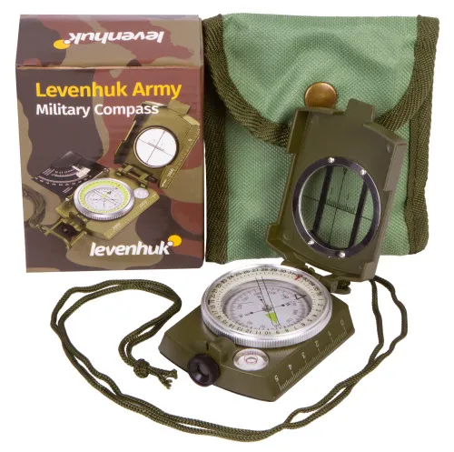 a fényképen:  Levenhuk Army AC10 iránytű,  2